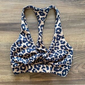 Beach Riot Sports Leopard Twist Sports‎ Bra
